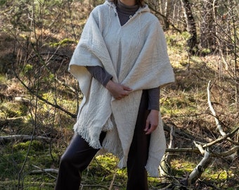 Poncho Elena Wool White