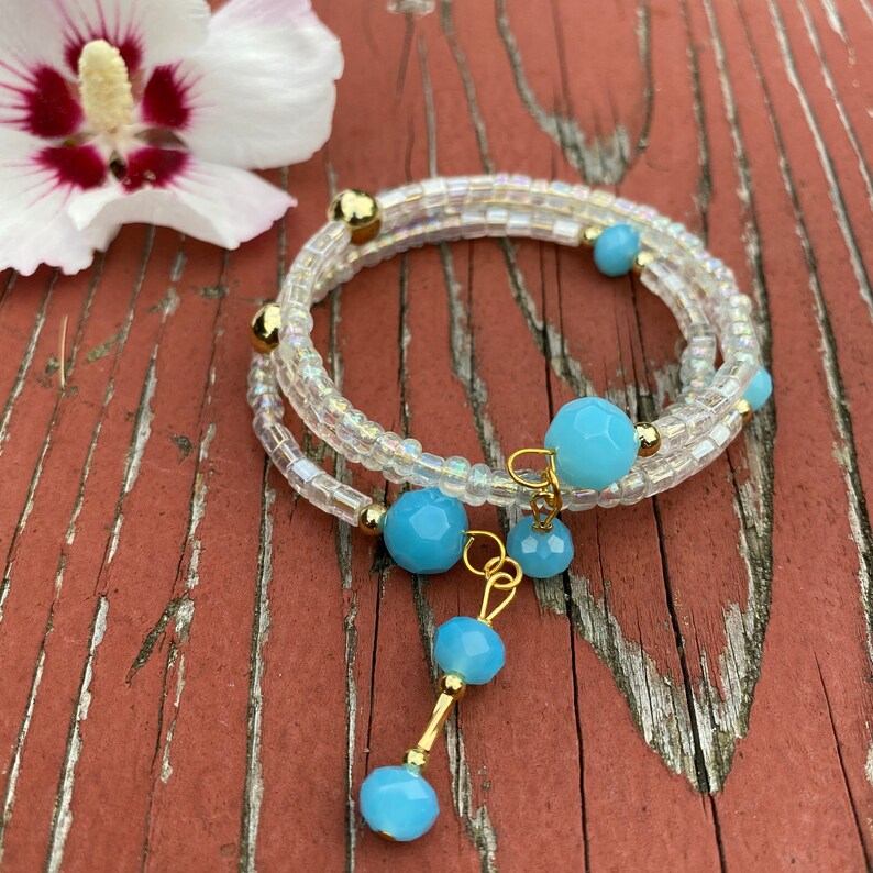 Stack bracelet Handmade jewelry Bohemian Gift for her Wrap around - Bangle Jewelry Handmade bracelet for her Beaded bracelet