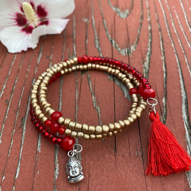 Stack bracelet Handmade jewelry Bohemian Gift for her Wrap around - Bangle Jewelry Handmade bracelet for her Beaded bracelet