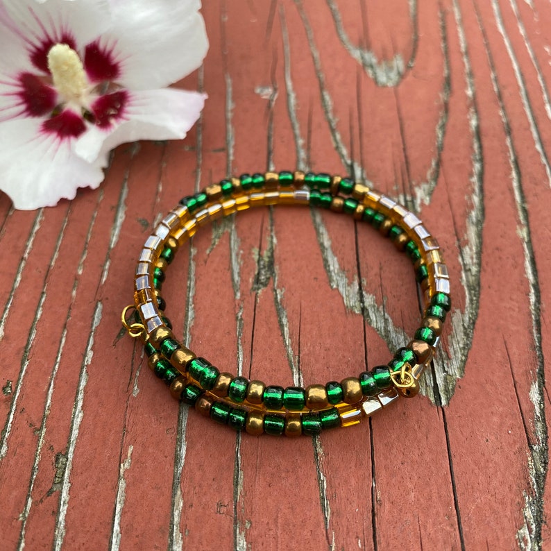 Stack bracelet Handmade jewelry Bohemian Gift for her Wrap around - Bangle Jewelry Handmade bracelet for her Beaded bracelet