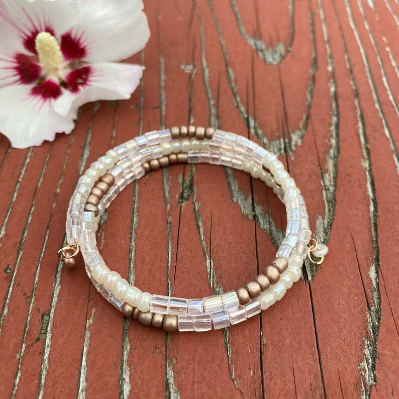 Stack bracelet Handmade jewelry Bohemian Gift for her Wrap around - Bangle Jewelry Handmade bracelet for her Beaded bracelet