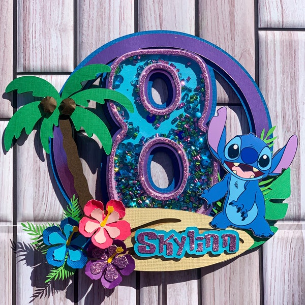 Stitch Shaker Cake Topper Centrotavola