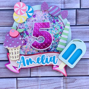 Candy land birthday cake topper, centerpiece