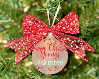 Personalized Adoption Day Christmas Ornament: New Family Keepsake