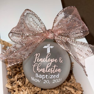 Baptism Ornament for Boy, Baptism Gift for Girl, Christening Ornament, Baptism Keepsake, Baptism Favor, Gift for Godparents, Godchild Gift
