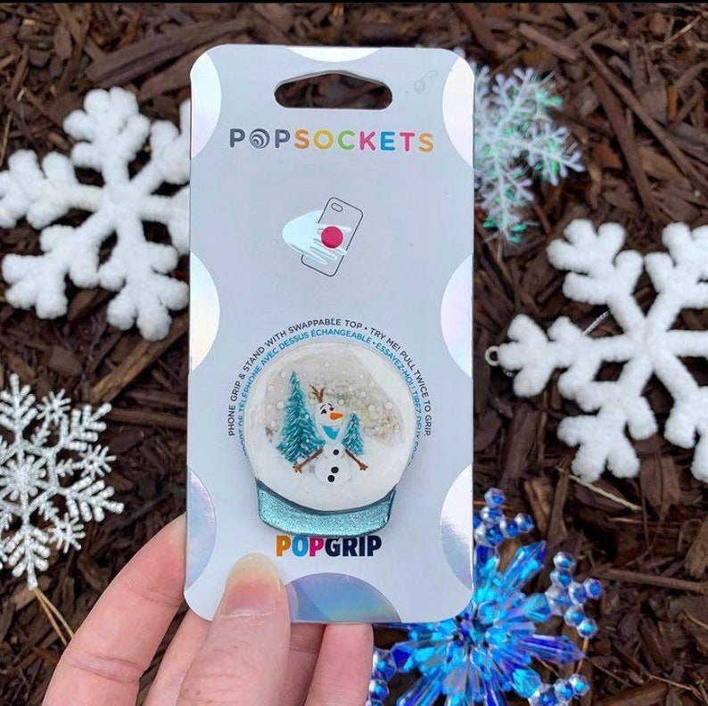 Olaf Snow Globe Inspired \u201cPop Cell Phone Grip Stand