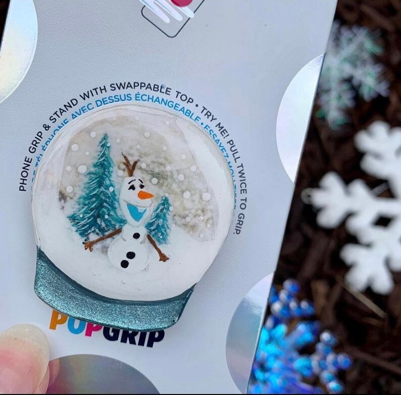 Olaf Snow Globe Inspired \u201cPop Cell Phone Grip Stand