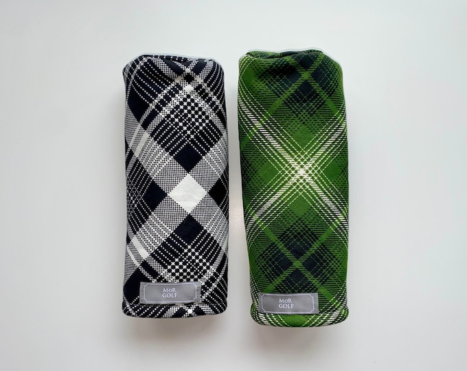 Black Plaid - Green Plaid - MoR Golf Headcovers - Driver - Fairway - Hybrid - Canvas
