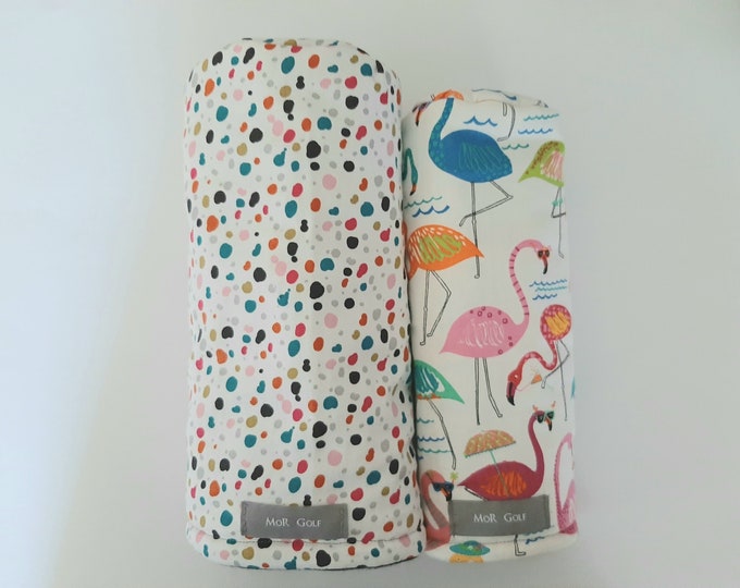 Paint Splatter - Flamingo Party - MoR Golf Headcovers - Driver - Fairway - Hybrid - Primary Colors - Duck Cloth