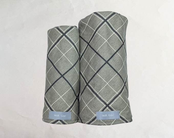 Gray Plaid - MoR Golf Headcovers - Driver - Fairway - Hybrid - Canvas