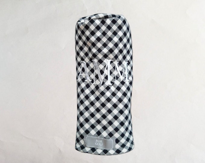 Black and Cream Plaid - MoR Golf Headcovers - Driver - Fairway - Hybrid - Twill