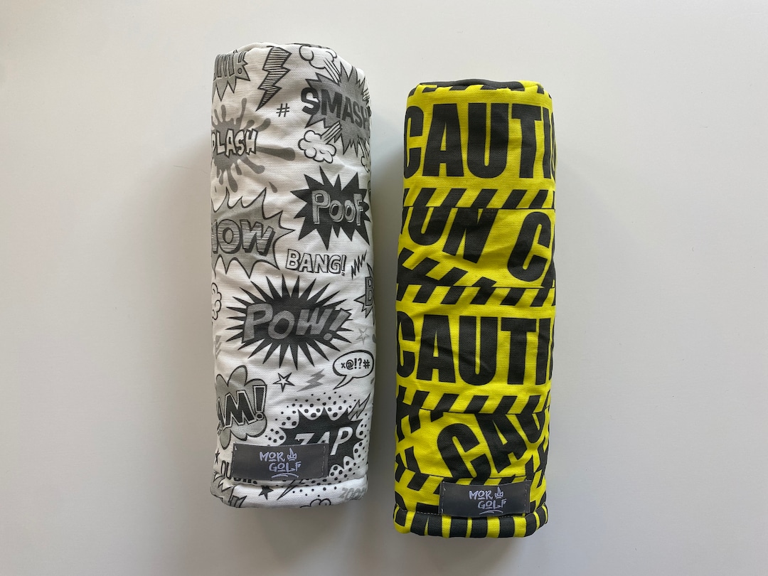 Caution Comic Book Mor Golf Headcovers Driver Fairway Hybrid Canvas Etsy