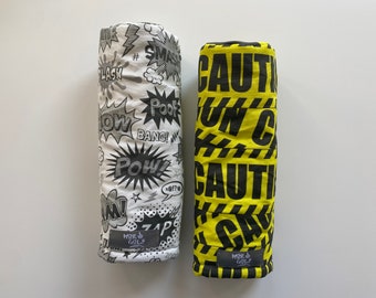 Caution - Comic Book - MoR Golf Headcovers - Driver - Fairway - Hybrid - Canvas