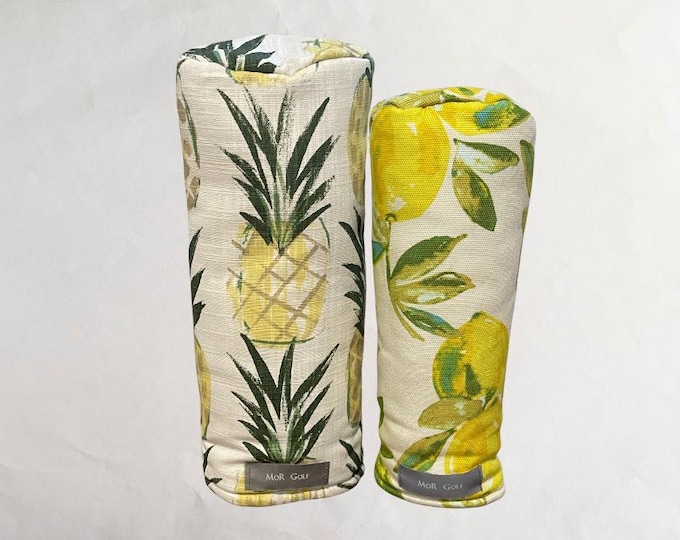 Yuma Lemons - Tropical Pineapple MoR Golf Headcovers - Driver - Fairway - Hybrid - Canvas