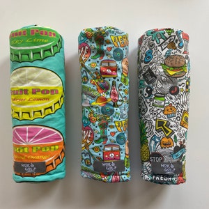 Citrus Pop Tops - Groovy - Doodle - MoR Golf Headcovers - Driver - Fairway - Hybrid - Pop Art - Canvas