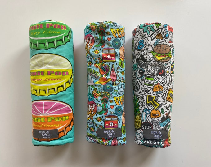 Citrus Pop Tops - Groovy - Doodle - MoR Golf Headcovers - Driver - Fairway - Hybrid - Pop Art - Canvas