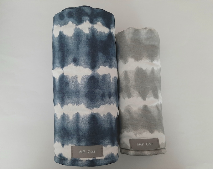 Blue or Gray Stripe Tie Dye - MoR Golf Headcovers - Driver - Fairway - Hybrid - Primary Colors - Duck Cloth