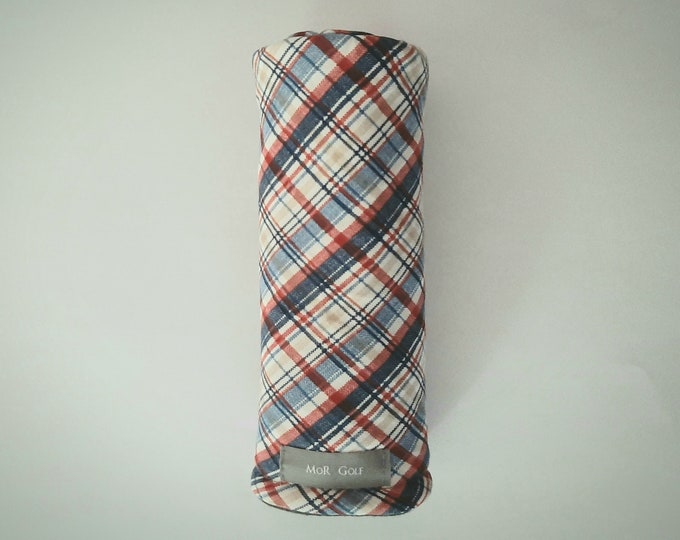 Red, White, and Blue Plaid - MoR Golf Headcovers - Driver - Fairway - Hybrid - Plaid - Navy - Twill