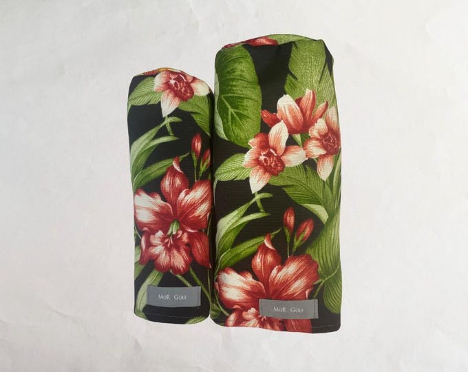 Davilla Noir - MoR Golf Headcovers - Driver - Fairway - Hybrid - Tropical - Palm Leaves - Floral