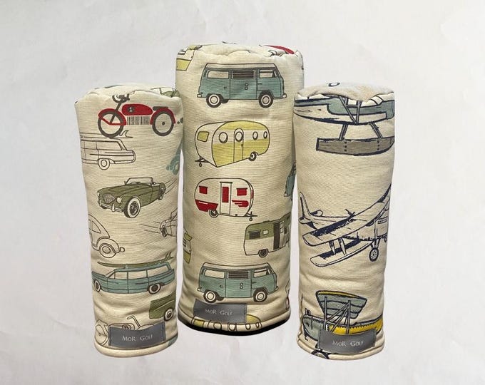 Transportation - MoR Golf Headcovers - Driver - Fairway - Hybrid - Duck Cloth - RV - Car - Truck - Motorcycle - Plane