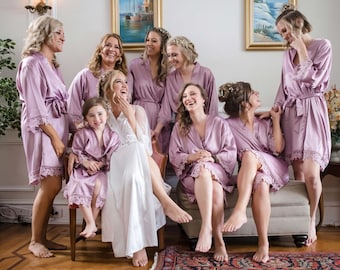 Mave, Lilac, Lavender Bridesmaid robes, bridesmaid proposal, flower girl robes, plus size robes, bridal party robes, spa robes, wedding robe