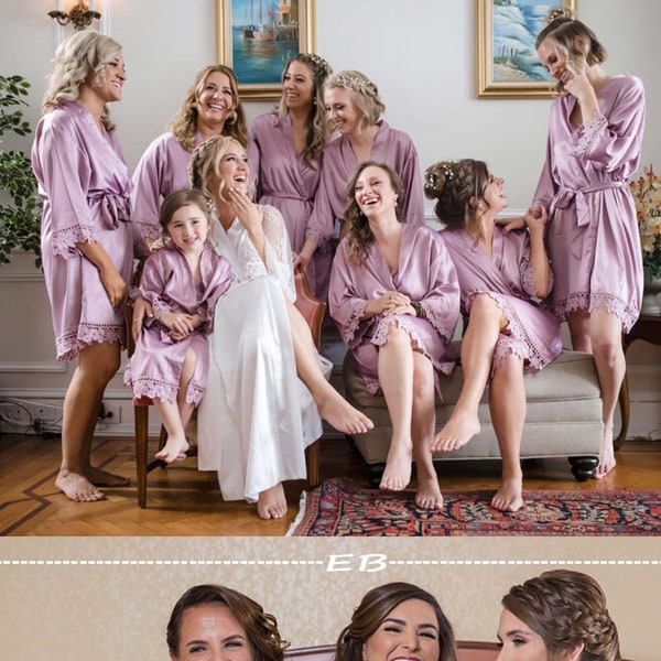 Mave, Lilac, Lavender Bridesmaid robes, bridesmaid proposal, flower girl robes, plus size robes, bridal party robes, spa robes, wedding robe