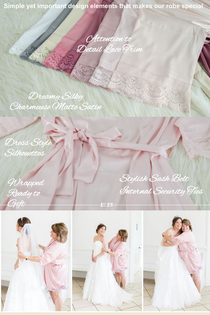 Navy Blue Slate Bridesmaid Robes Getting Ready Outfit Etsy