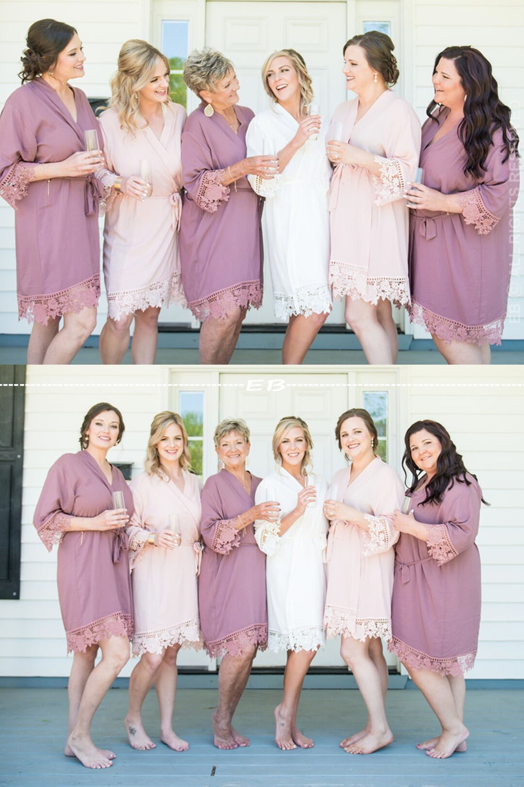 Cotton Lace Robes for Bridal Group, Bridesmaid Robes, Robes for Mother