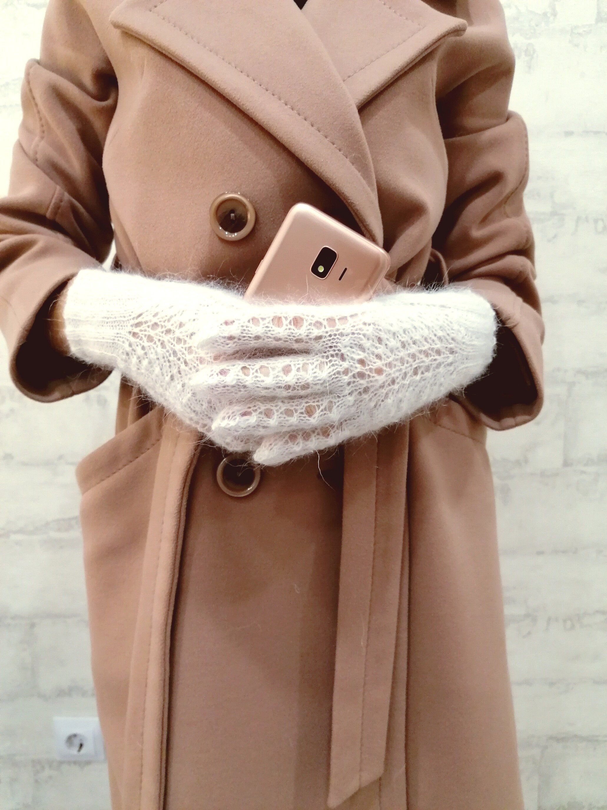 Winter gloves white hand knitted gloves warm knit gift for Etsy