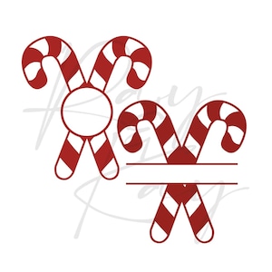 Candy Cane Monogram Frames - Christmas - SVG/PNG/JPG