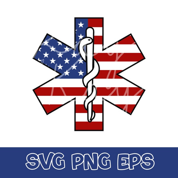 American Flag - Star of Life - Medical - SVG/PNG/EPS