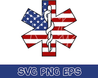 American Flag - Star of Life - Medical - SVG/PNG/EPS