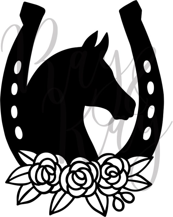 Download Horseshoe Floral Horseshoe Horse Inside Horseshoe Etsy