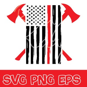 Fire Fighter Flag - Red Flag - Fire Fighter - SVG/PNG/EPS