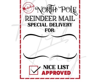 Reindeer Mail - Special Delivery - Santa Sack - Christmas Sack - SVG/PNG/JPG