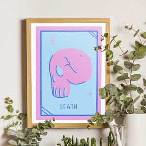 Tarot Todeskarte Poster Datei | 16 x 20 | 8,5 x 11 | Pastell Hexenzauber Goth Occult | Wandbehang