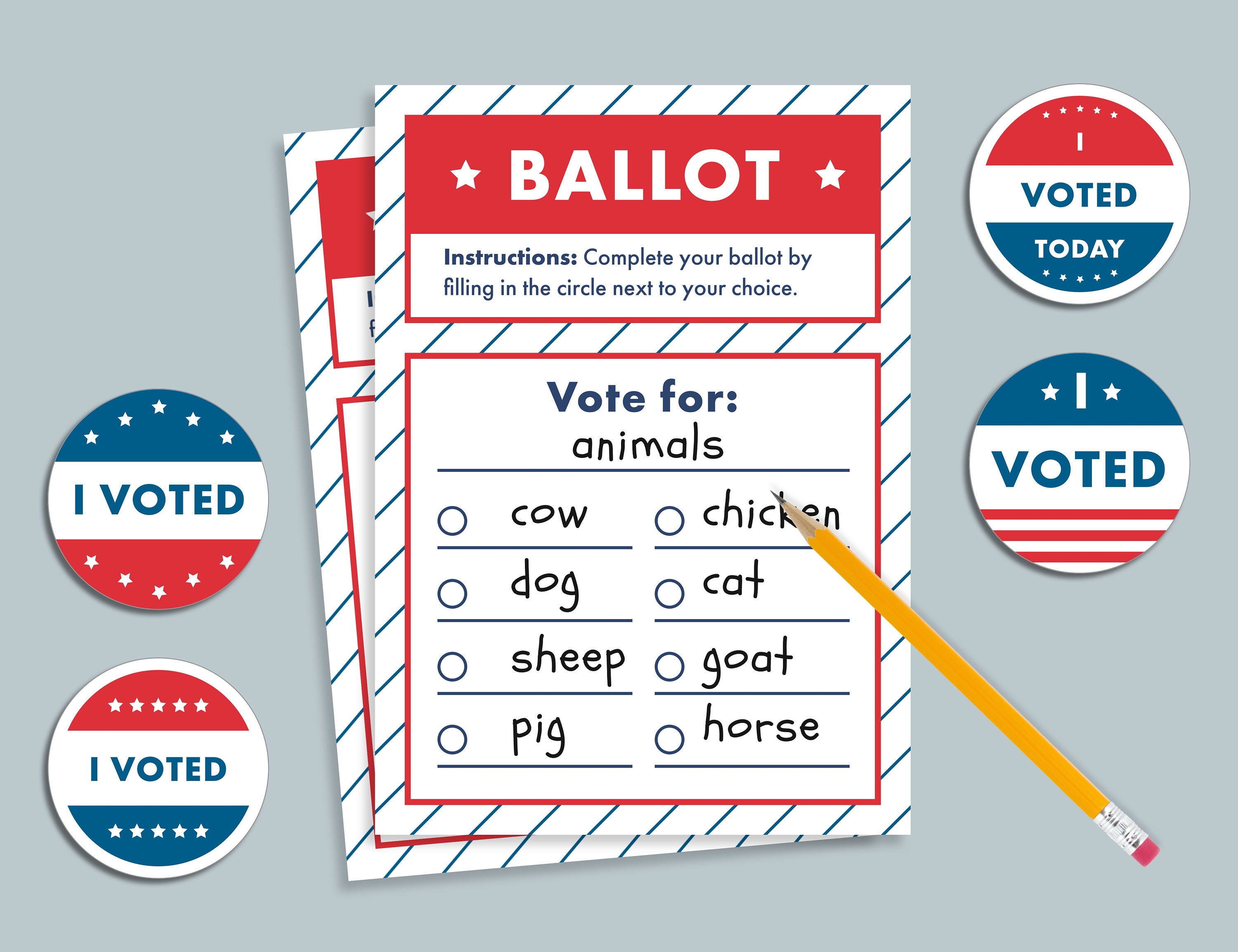 Vote Ballot Editable Printable 4 Rows and 2 Columns Etsy