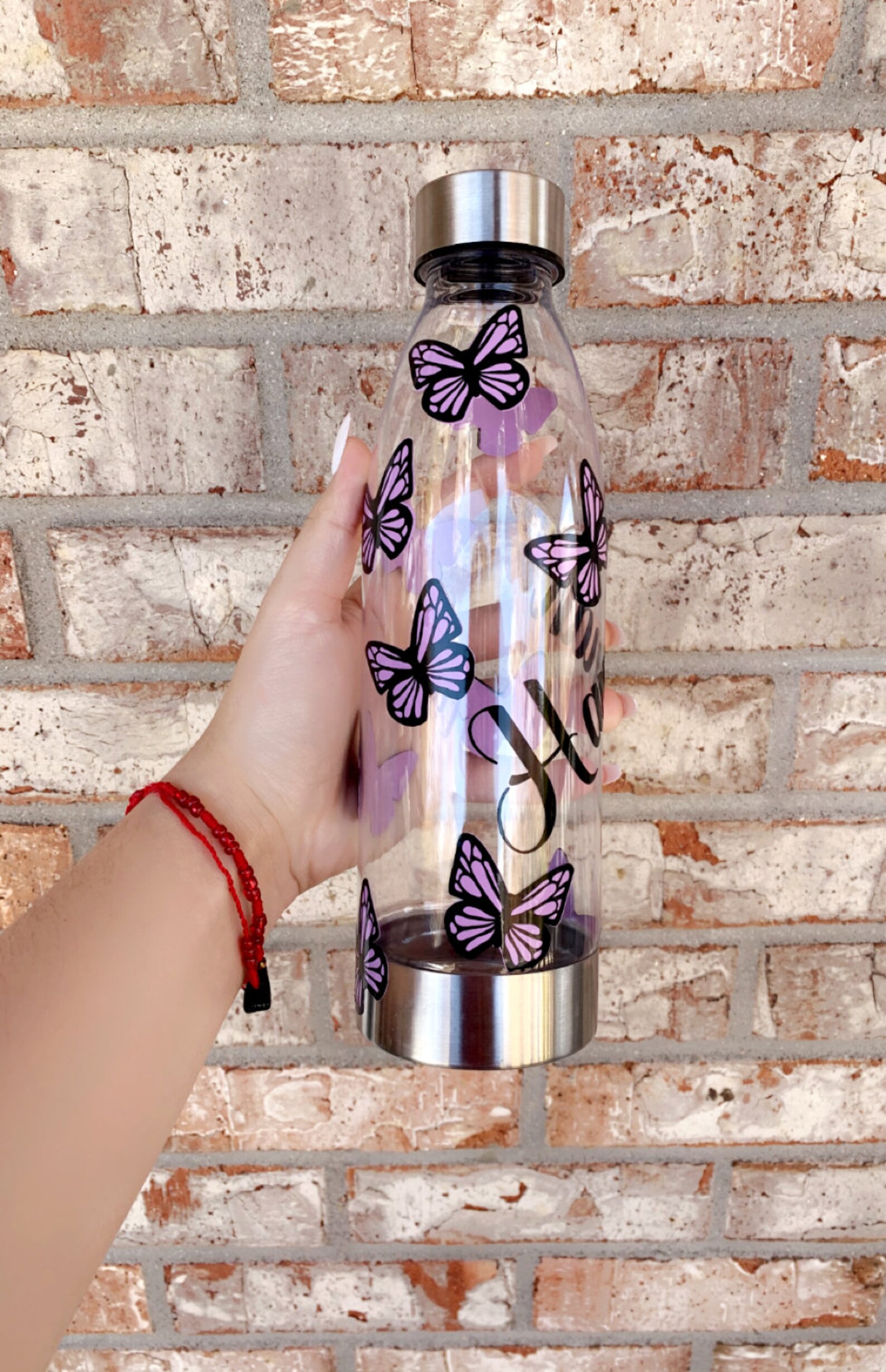 Clear Personalized Butterfly Water Bottle Etsy