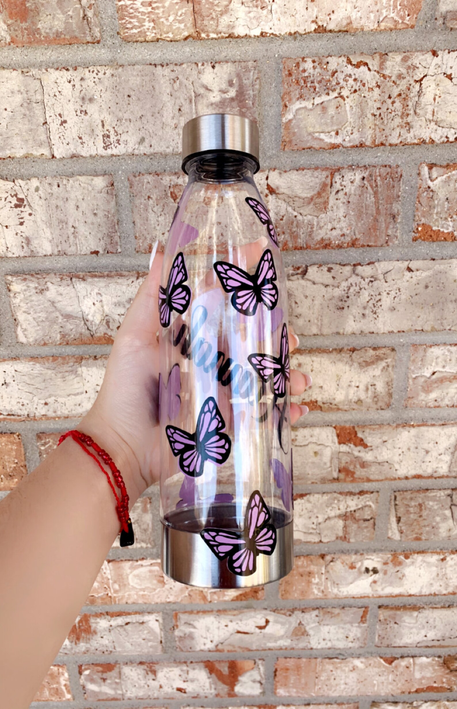 Clear Personalized Butterfly Water Bottle Etsy