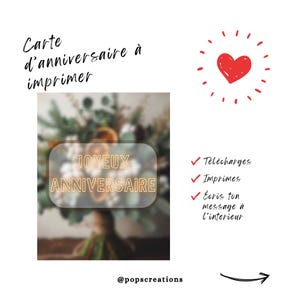 Carte anniversaire IMPRIMABLE