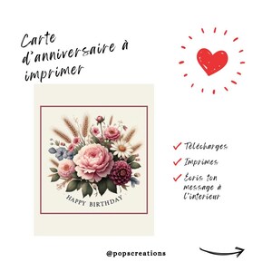 Carte anniversaire IMPRIMABLE