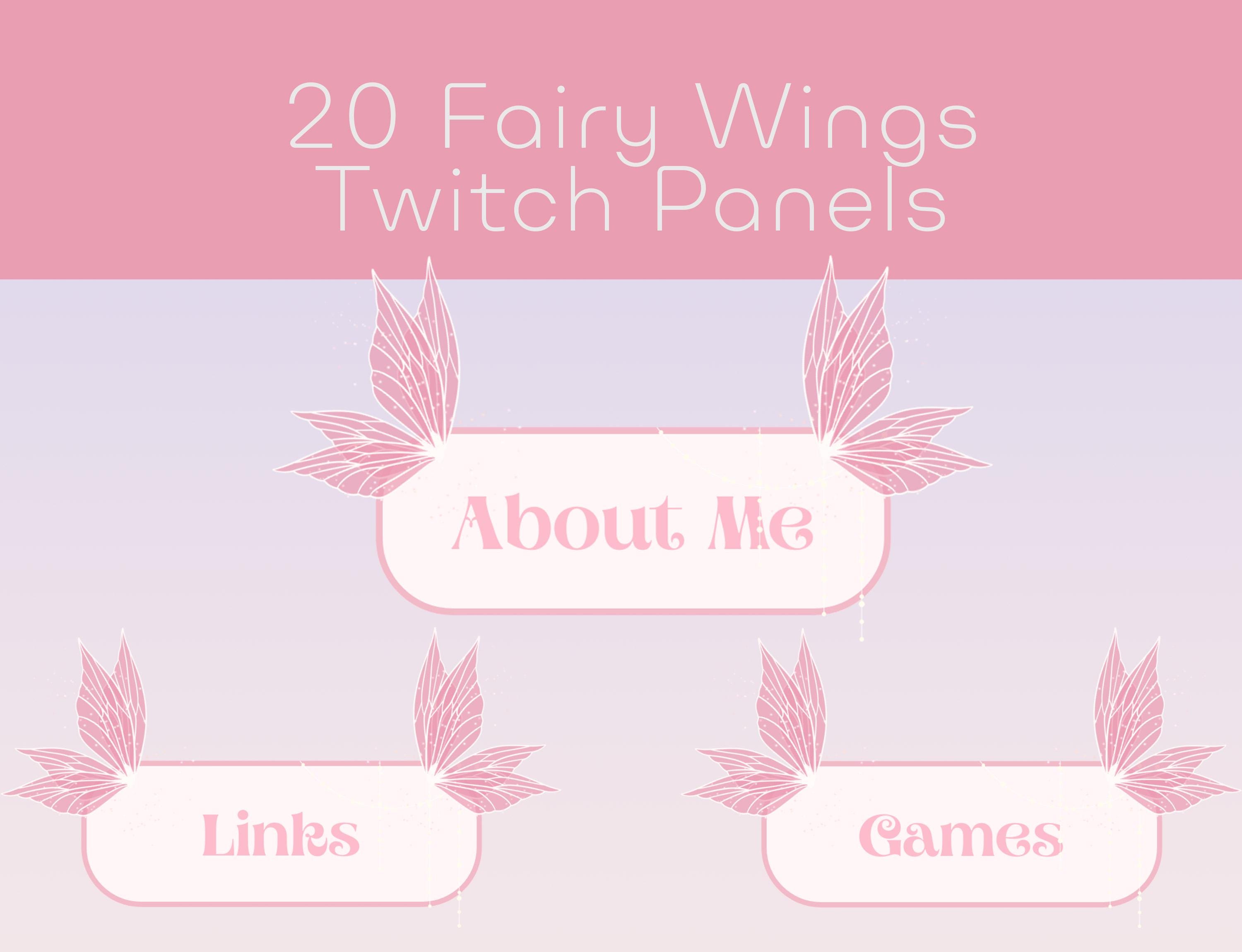 Fairy Wings Themed TWITCH PANELS - Fairy - Streamer - Twitch - Discord - Youtube - Streaming Assets - Aesthetic - Cute
