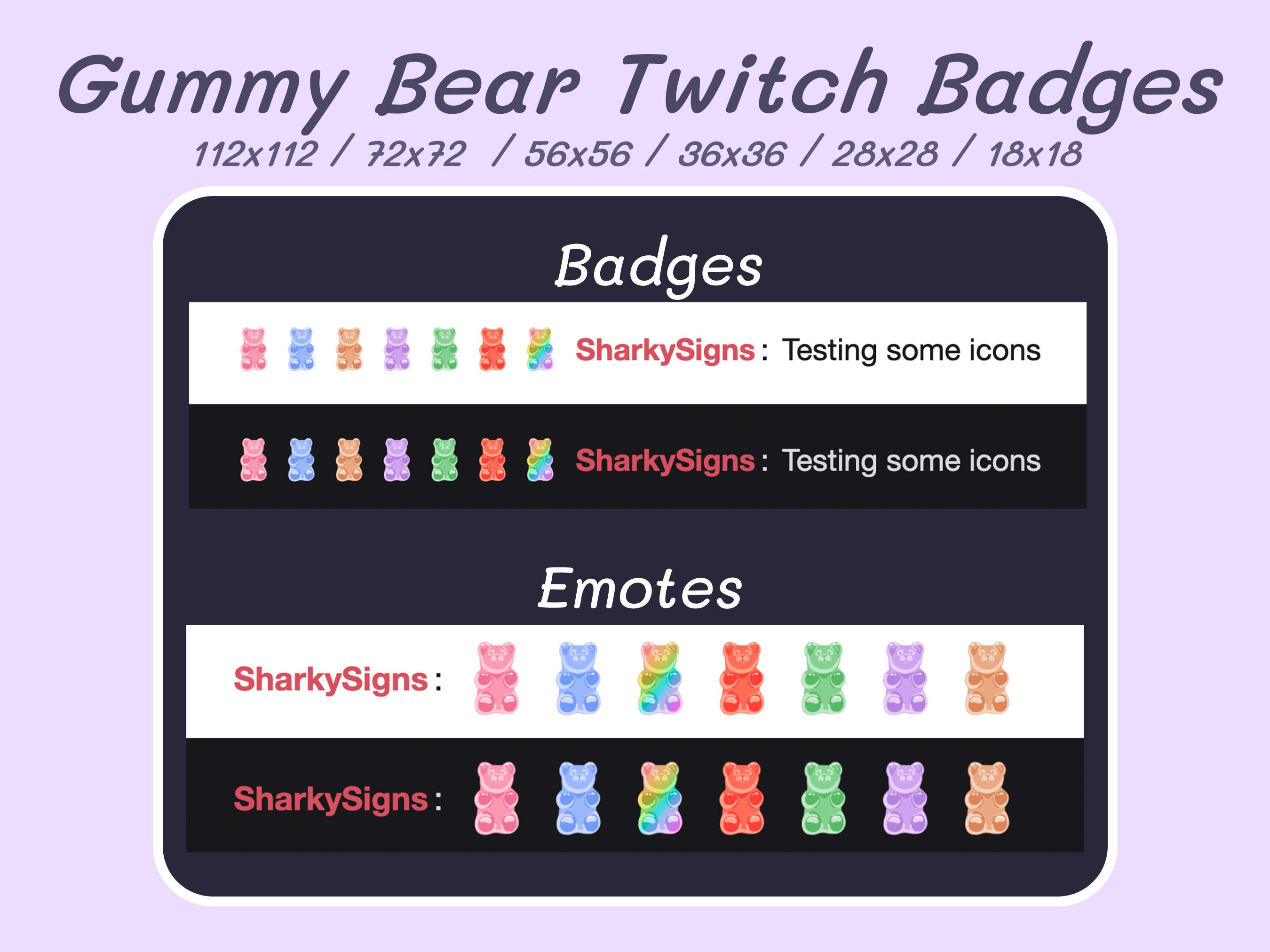 Gummy Bear Sub Badges | Premade Twitch Sub Badges | Twitch Bit Badges |  Discord Roles | Channel Points Icons