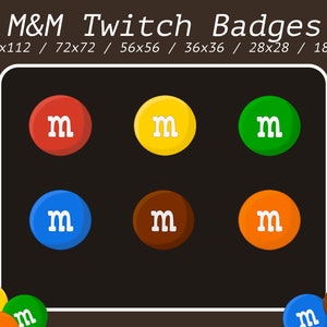 M&M Twitch Badge / Emotes / Sub Badges / Bit Badges / Emote / Streamer / Twitch /Chocolate / Candy / Rainbow