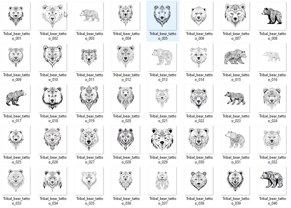 Tribal Bears Tattoo Like Images 40 Png, Jpg & Svg Files for Laser ...