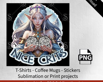 Nice Crits RPG Sublimation Art, D&D PNG File (Digital Download)