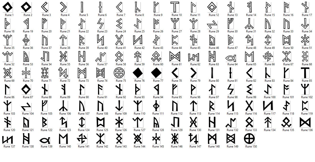 Rune Symbols 200+ PNG & SVG Files for Laser, Cricut, Svg Bundle - Runes ...