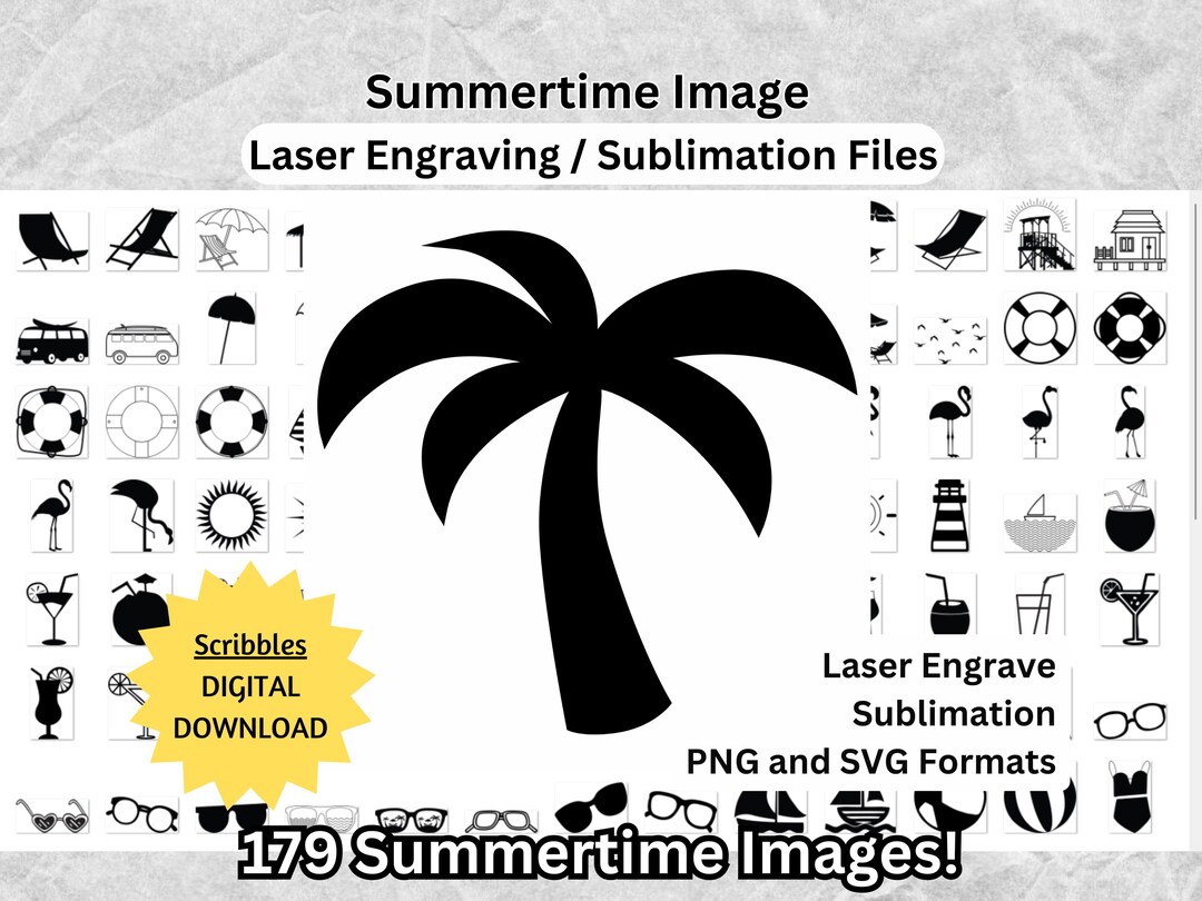 Summer Beach SVG Clipart Bundle, Laser Cut Files (digital Download) - Etsy