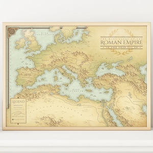 Mapa de Roma Antiga - Mapa do Império Romano, Roma Clássica - Impressão de Roma Antiga, pôster, arte de parede, pôster de download instantâneo, presentes de Roma, geografia