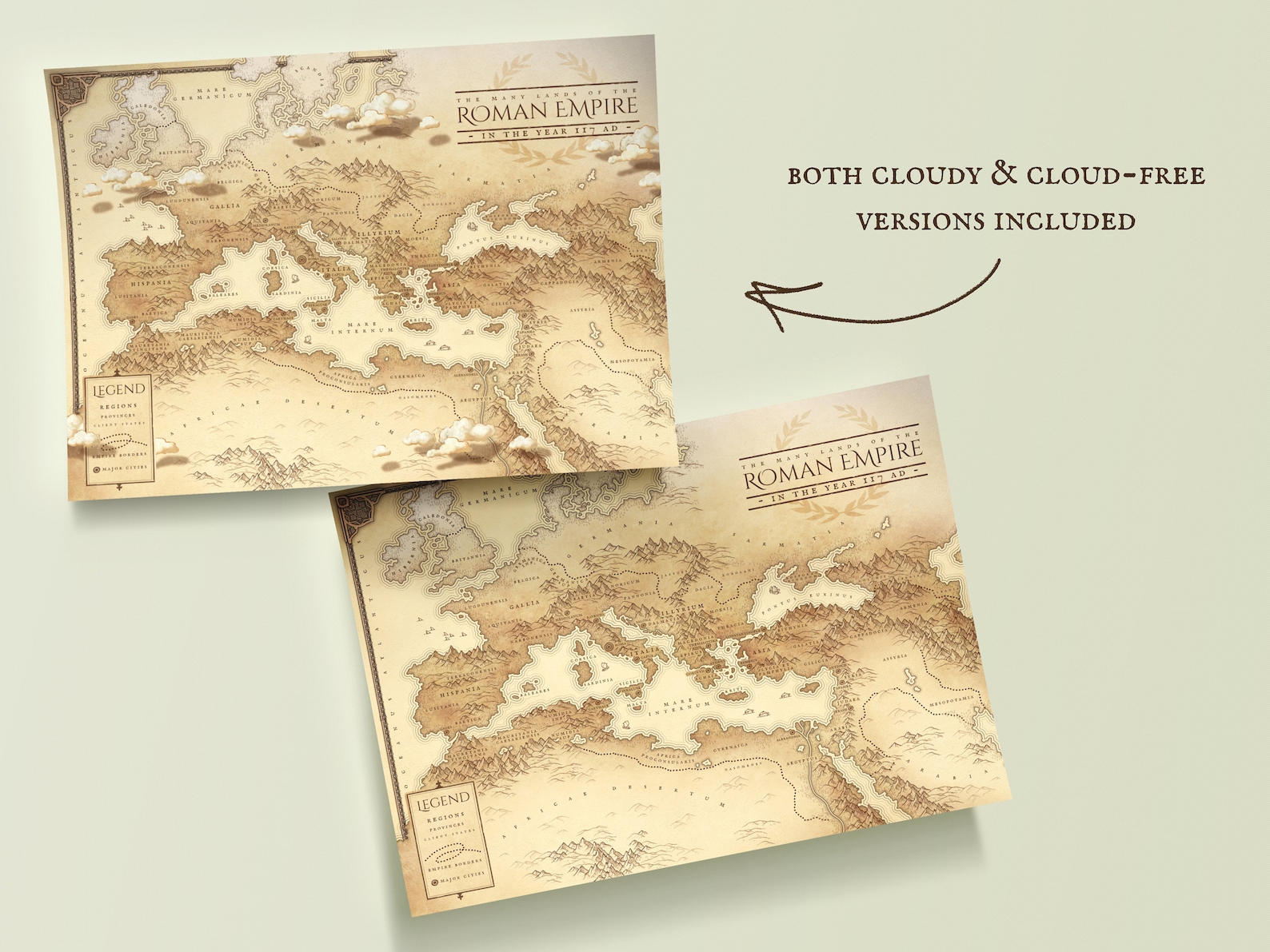 Ancient Rome Map - Vintage Parchment Style Roman Empire Map, Ancient ...